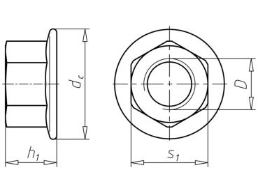 Hexagon nut with flange, M 8; DIN 6923 (similar to EN 1661), .8, galvanized